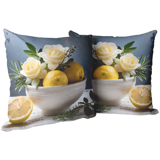 Lemons &  Roses Pillow