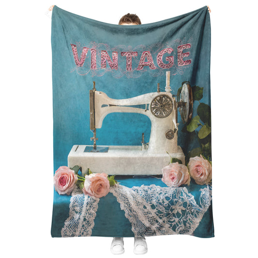 Vintage Sewing Machine Blanket